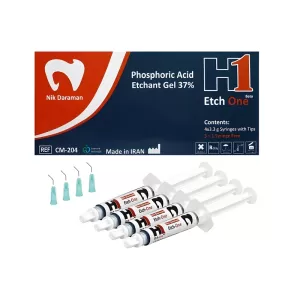 اسید اچ نیک درمان مدل phosphoric acid etchant gel 37 حجم 10 میلی لیتر بسته 4 عددی