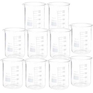 بشر آزمایشگاه مدل beaker ظرفیت 250 میلی لیتر بسته 10 عددی