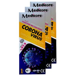 تست سریع کرونا مدیکور مدل antigen بسته 3 عددی