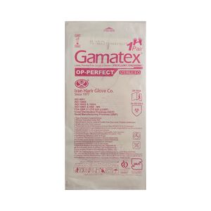 دستکش جراحی غیر پودری حریر مدل gamatex سایز 7.0 بسته یک عددی