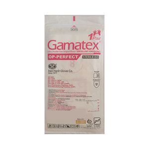 دستکش جراحی غیر پودری حریر مدل gamatex سایز 8.0