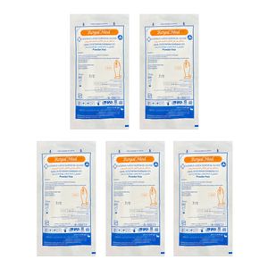 دستکش جراحی غیر پودری رویال مد مدل sterile سایز 7_5 بسته 5 عددی