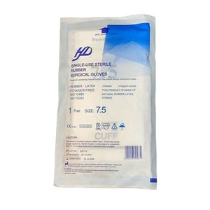 دستکش جراحی لاتکس اچ دی مدل h75 سایز 7.5 بسته 2 عددی