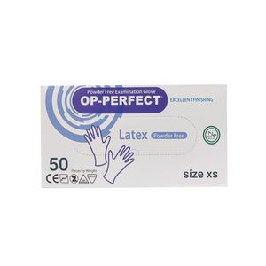 دستکش لاتکس اوپی پرفکت مدل xs سایز ایکس اسمال بسته 50 عددی