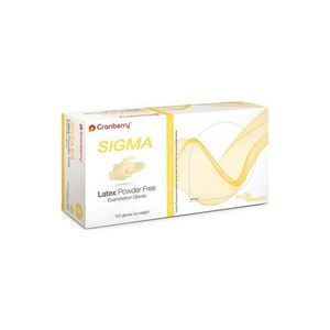 دستکش لاتکس غیر پودری کرنبری مدل sigma سایز متوسط (m) بسته 100 عددی