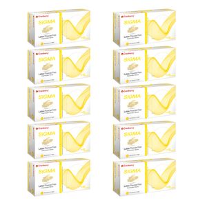دستکش لاتکس غیر پودری کرنبری مدل sigma سایز متوسط (m) ده بسته 100 عددی