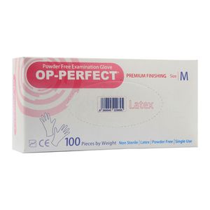 دستکش لاتکس مدل op perfect بسته 100 عددی