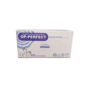 دستکش لاتکس مدل op perfect سایز لارج بسته 100 عددی