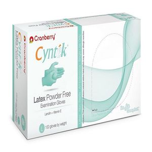 دستکش لاتکس کرنبری مدل cyntek سایز large بسته 100 عددی