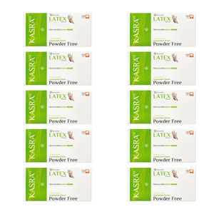دستکش لاتکس کسری طب مدل excellent finishing سایز m ده بسته 100 عددی