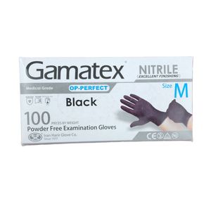 دستکش نیتریل غیر پودری مدل gamatex سایز متوسط (m) بسته 100 عددی