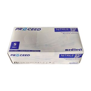 دستکش نیتریل غیر پودری پروسید مدل 00s سایز کوچک (s) بسته 100 عددی