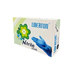 دستکش نیتریل لیبرتون مدل latex free سایز l بسته 100 عددی