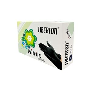 دستکش نیتریل لیبرتون مدل latex free سایز m بسته 100 عددی