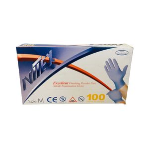 دستکش نیتریل نیتکس مدل 02m سایز مدیوم بسته 100 عددی