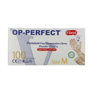 دستکش وینیل اپی‌پرفکت مدل پریمیوم سایز مدیوم ده بسته 100 عددی