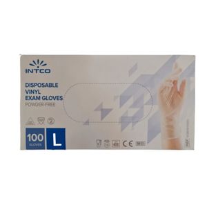 دستکش وینیل اینتکو مدل 01l سایز لارج بسته 100 عددی