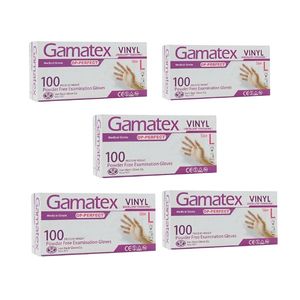 دستکش وینیل غیر پودری حریر مدل 0gl سایز بزرگ (l) پنج بسته 100 عددی