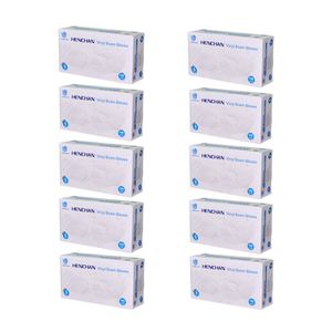 دستکش وینیل غیر پودری مدل هنچان10 سایز کوچک (s) بسته 10 عددی