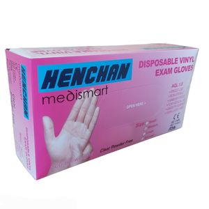 دستکش وینیل غیر پودری مدی اسمارت مدل هنچان سایز کوچک (s) بسته 100 عددی