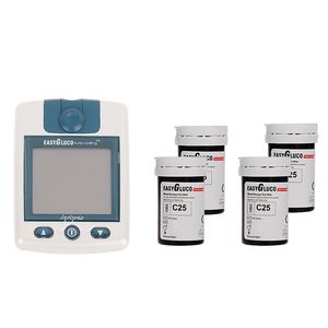 دستگاه تست قند خون اینفوپیا مدل easygluco به همراه 4 بسته نوار 25 عددی