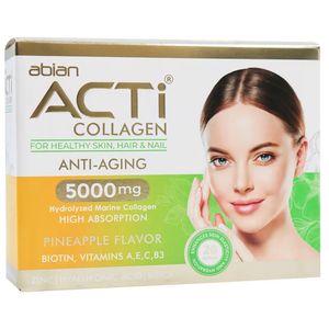 ساشه اکتی کلاژن 5000 میلی گرم با طعم آناناس ابیان دارو بسته 20 عددی