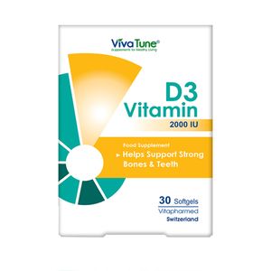 سافت ژل ویتامین d3 _ 2000 واحد ویواتیون بسته 30 عددی