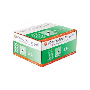 سرنگ انسولین بی دی مدل micro fine plus حجم 0.3 میلی لیتر بسته 10 عددی