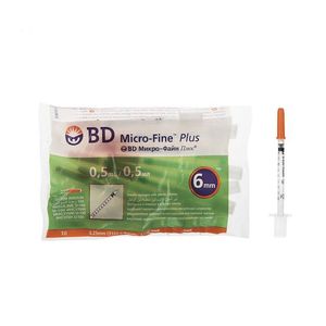 سرنگ انسولین بی دی مدل micro fine plus حجم 0.5 میلی لیتر بسته 10 عددی