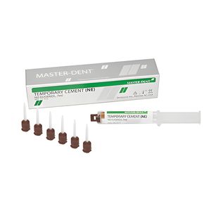 سمان موقت فاقد اژنول مستر دنت مدل temporary cement مقدار 8 گرم