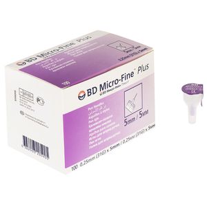 سوزن قلم انسولین بی دی مدل micro fine سایز 5 میلی‌متر 100 عددی