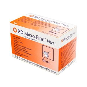 سوزن قلم انسولین بی دی مدل micro fine سایز 6 میلی‌متر بسته 100 عددی