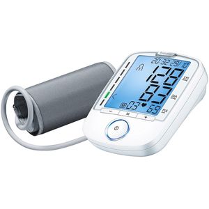 فشارسنج بازویی بیورر مدل bm47 با 120 حافظه برای 4 کاربر نمایشگر lcd بزرگ تشخیص آریتمی و ضربان نامنظم هشدار خطای محاسباتی و خاموشی خودکار