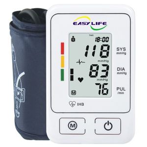 فشارسنج بازویی دیجیتال ایزی لایف مدل bp359a با صفحه نمایش بزرگ 199 حافظه داخلی سنجش ضربان قلب و تشخیص آرتیمی قابلیت خاموشی خودکار و منبع تغذیه باتری و برق usb