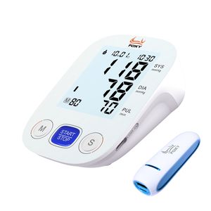 فشارسنج بازویی دیجیتال فوکسی مدل white با قابلیت اندازه‌گیری فشار خون و ضربان قلب حافظه بالای 99 رکورد پشتیبانی دو کاربره تشخیص آریتمی نمایشگر lcd و همراه پاوربانک و کیف ضد ضربه