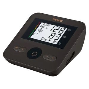 فشارسنج دیجیتال بازویی beurer مدل bm27 با قابلیت سنجش ضربان قلب تشخیص آریتمی هشدار خطای محاسباتی و نشانگر بستن صحیح کاف مناسب بازو 22 تا 42 cm همراه محفظه نگهداری و باتری قلمی