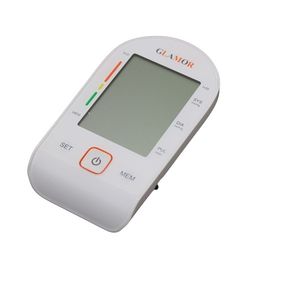 فشارسنج دیجیتال بازویی گلامور مدل pg 800b28 با صفحه نمایش بزرگ قابلیت سخنگو اندازه‌گیری ضربان قلب و تشخیص آریتمی دارای دو عدد کاف سایز 22 تا 44 سانتی‌متر حافظه 90 عددی و منبع تغذیه برق و باتری