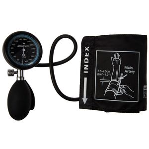 فشارسنج عقربه‌ای بازویی اکیومد مدل kj 206c با کاف کالیبره شده گیج بزرگ و قابلیت استفاده با یک دست به همراه گوشی پزشکی و کیف نگهداری