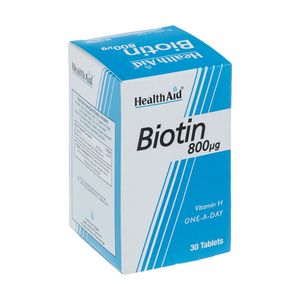 قرص بیوتین 800 میکروگرم health اید بسته 30 عددی