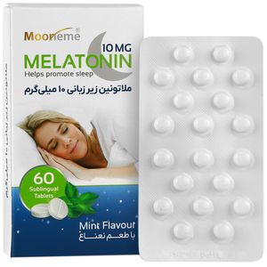 قرص زیرزبانی ملاتونین با طعم نعنا اکسیر آفرین آریا   10 میلی گرم بسته 60 عددی