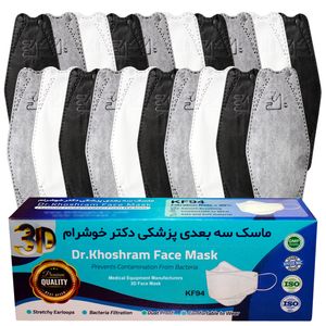 ماسک تنفسی دکترخوشرام مدل سه بعدی 3d007 بسته 20 عددی