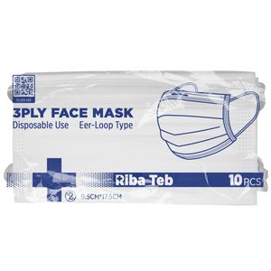 ماسک تنفسی ریباطب مدل پریمیوم بسته 10 عددی