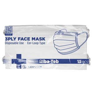 ماسک تنفسی ریباطب مدل پریمیوم بسته 15 عددی