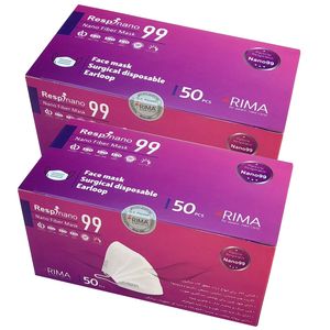ماسک تنفسی ریما مدل سه لایه نانو کد n99 بسته 100 عددی