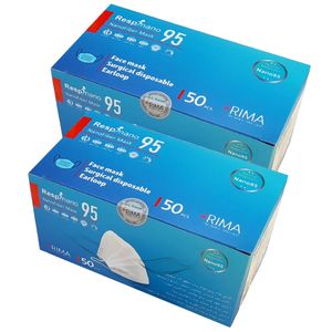 ماسک تنفسی ریما مدل سه لایه نانوالیاف n95 بسته 100 عددی