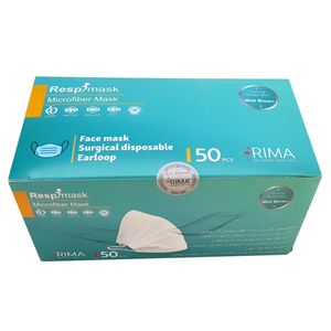 ماسک تنفسی ریما مدل سه لایه کد 3ply white بسته 50 عددی