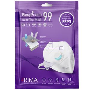 ماسک تنفسی ریما مدل سوپاپدار نانو ffp3 n99 بسته 10 عددی