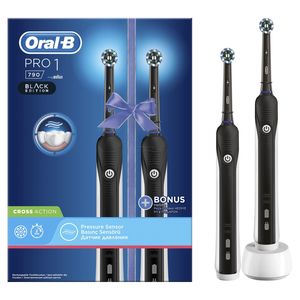 مسواک برقی اورال بی مدل pro1 790 black edition بسته 2 عددی