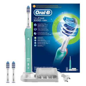 مسواک برقی اورال بی مدل trizone 3000 به همراه سری اضافه مجموعه 2 عددی