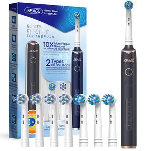 مسواک برقی سیگو مدل sg 2603 به همراه سری یدک بسته 8 عددی
